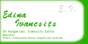 edina ivancsits business card